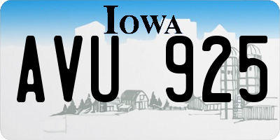 IA license plate AVU925