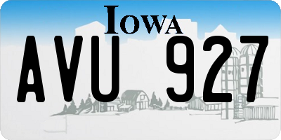 IA license plate AVU927