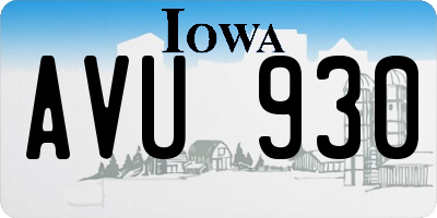 IA license plate AVU930