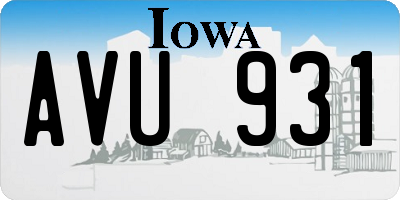 IA license plate AVU931
