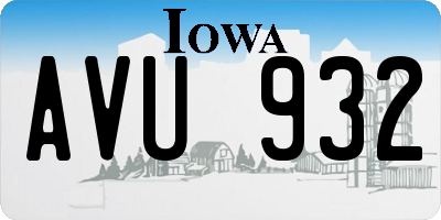 IA license plate AVU932