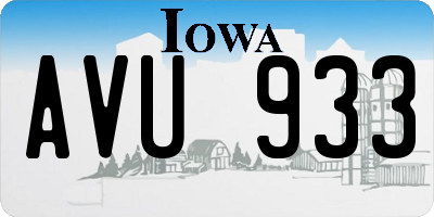 IA license plate AVU933