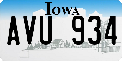 IA license plate AVU934
