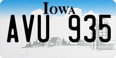 IA license plate AVU935