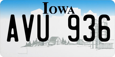 IA license plate AVU936