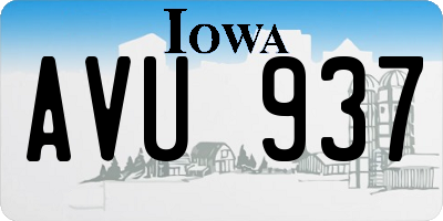 IA license plate AVU937