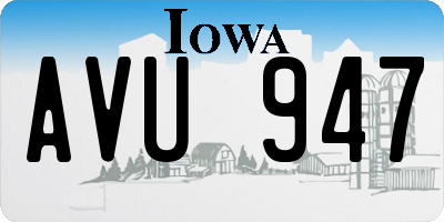 IA license plate AVU947