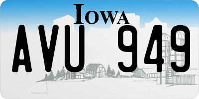 IA license plate AVU949