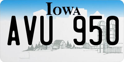 IA license plate AVU950