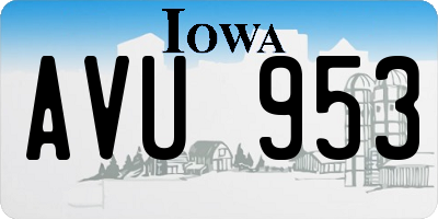 IA license plate AVU953