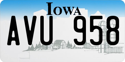 IA license plate AVU958