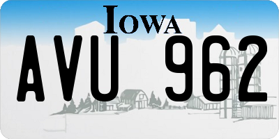 IA license plate AVU962