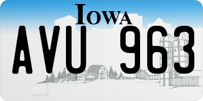 IA license plate AVU963