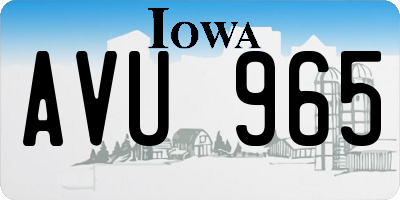 IA license plate AVU965