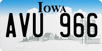 IA license plate AVU966