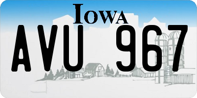 IA license plate AVU967
