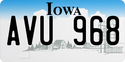 IA license plate AVU968