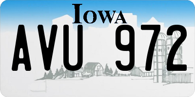 IA license plate AVU972