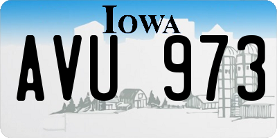 IA license plate AVU973