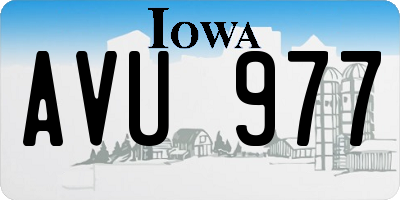 IA license plate AVU977