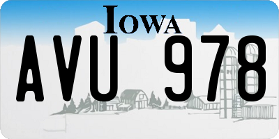 IA license plate AVU978