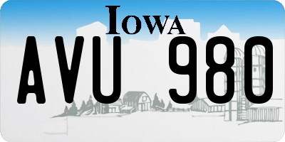 IA license plate AVU980
