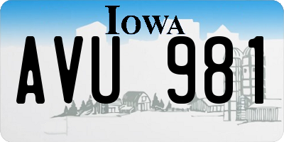IA license plate AVU981