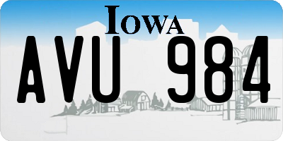 IA license plate AVU984