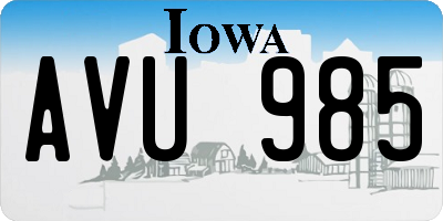 IA license plate AVU985