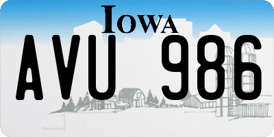 IA license plate AVU986