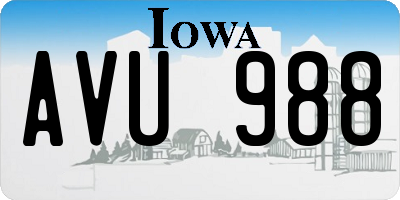IA license plate AVU988