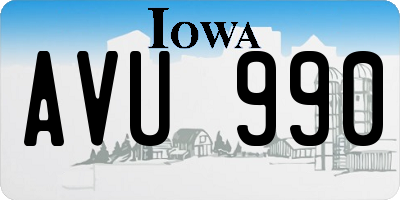 IA license plate AVU990