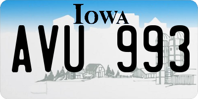 IA license plate AVU993