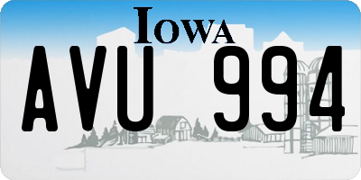IA license plate AVU994