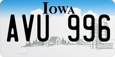 IA license plate AVU996