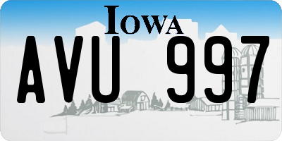 IA license plate AVU997