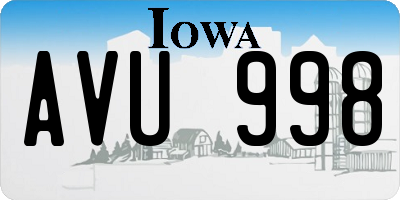 IA license plate AVU998