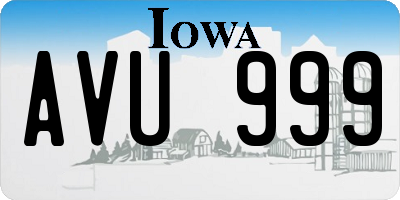 IA license plate AVU999