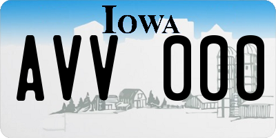 IA license plate AVV000