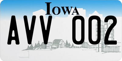 IA license plate AVV002