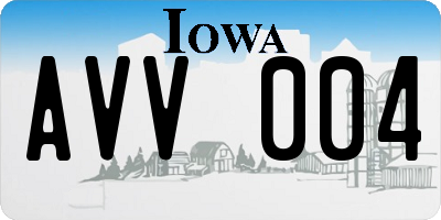 IA license plate AVV004
