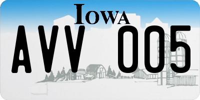 IA license plate AVV005