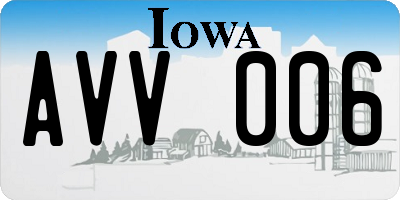 IA license plate AVV006