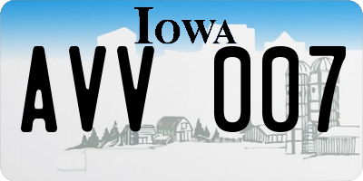IA license plate AVV007