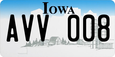 IA license plate AVV008