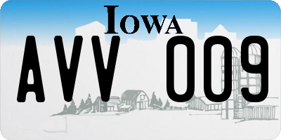 IA license plate AVV009