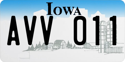 IA license plate AVV011