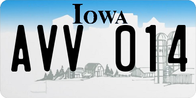 IA license plate AVV014