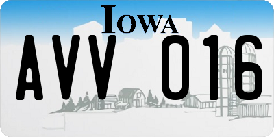 IA license plate AVV016