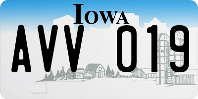 IA license plate AVV019